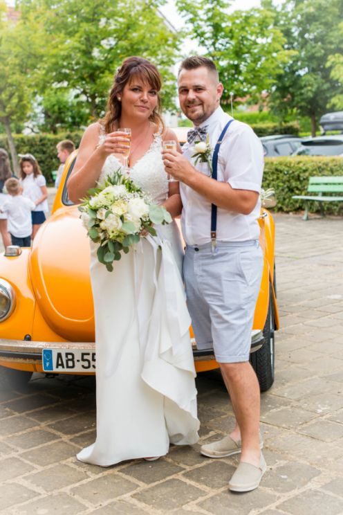 mariage voiture coccinelle, reportage de mariage, donchery marne